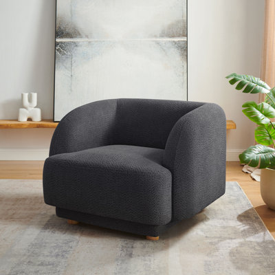 37Inch Upholstered Arm Chair With Wood Legs