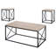 Table de salon moderne : 3 pièces, taupe, métal noir, meuble d'appoint spacieux pour le salon - Structure en métal
