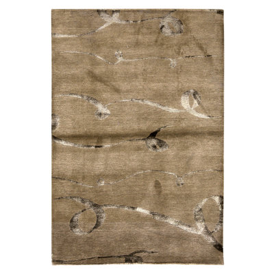 Hand Knotted Area Rug in Gold