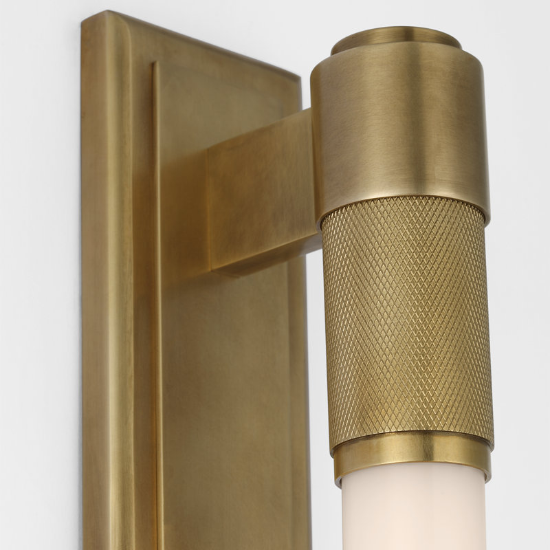 Ralph Lauren Barrett 30" Linear Bath Light with White Glass, Natural Brass