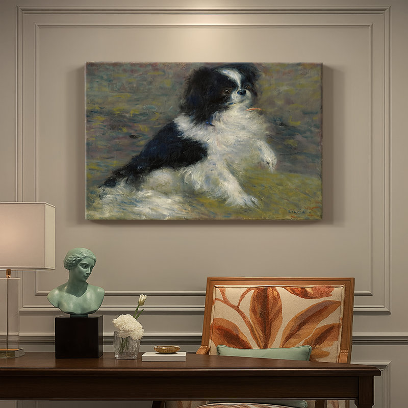 Pierre "Tama, le chien japonais" - Art mural sur toile tendue de qualité musée, 8 x 12