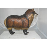 Jaworski Collie Dog Bronze Statue -  Size: 31"L x 9"W x 24"H.
