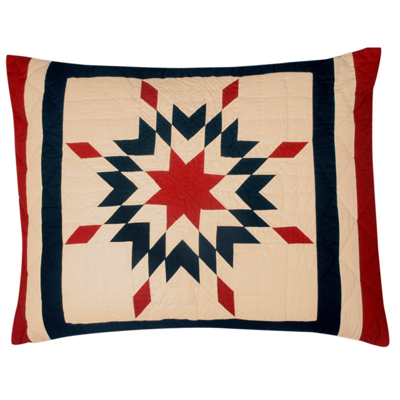 Mavek Geometric Rectangular Throw Cushion, Red/Navy/Tea