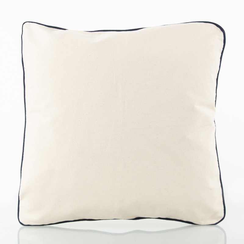 Taie d'oreiller 16 x 16, Natural/Navy
