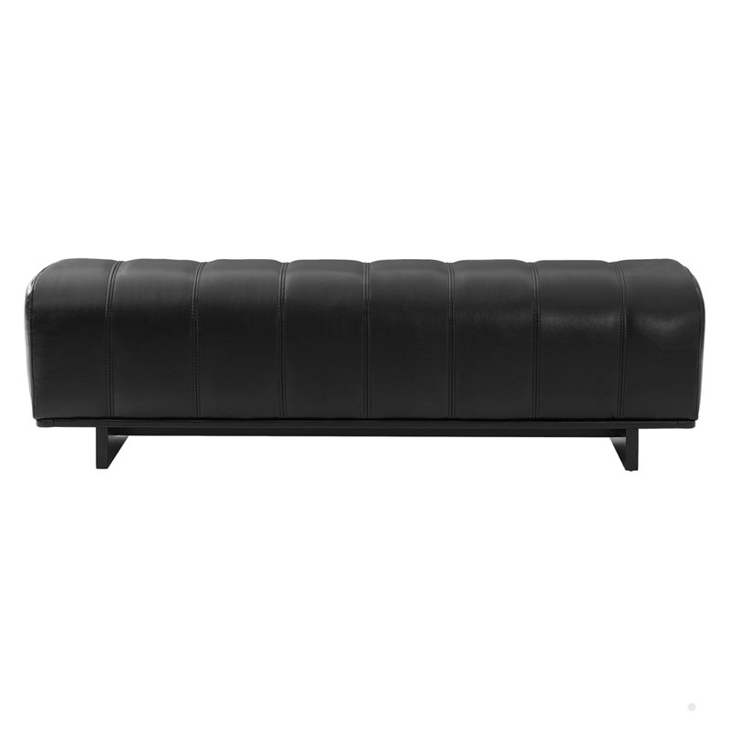 63.62-inch Upholstered Dining Bench Entryway Bench Bedroom Bench, Black