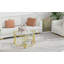 Table basse 31,5 "pour le salon, pieds en acier inoxydable, table ronde avec centre en verre trempé transparent de 8 mm-121069538