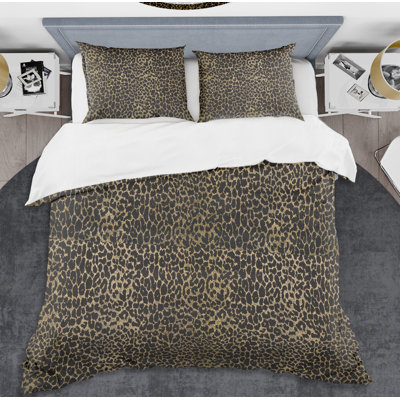 Ensemble de housse de couette Mid-Century - Fourrure de léopard Safari V