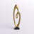 Anannya Aluminum Metal Swirl Abstract Decorative Sculpture with Black Base-207903278