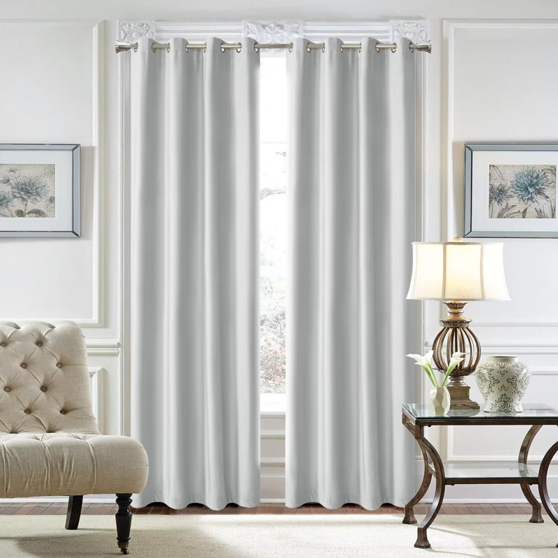Blackout Curtain Pair, 52" W x 63"L, White