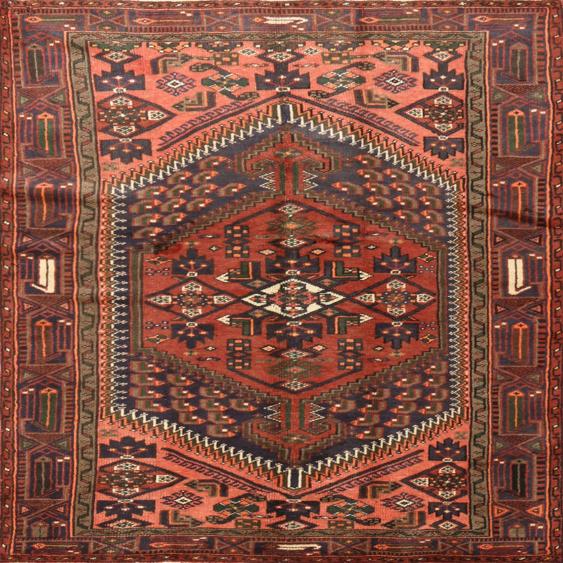Tapis brun Southwestern, Rond 7 pi