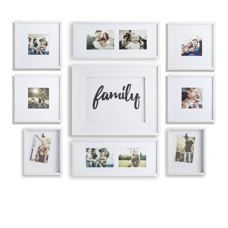 Gustel Picture Frame with Mat, White