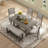 Briselle Retro 6-Piece Dining Table Set with Chairs and Bench-117217671-117217668