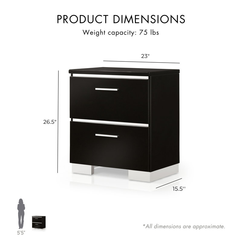 Table de chevet 2 tiroirs Arosh