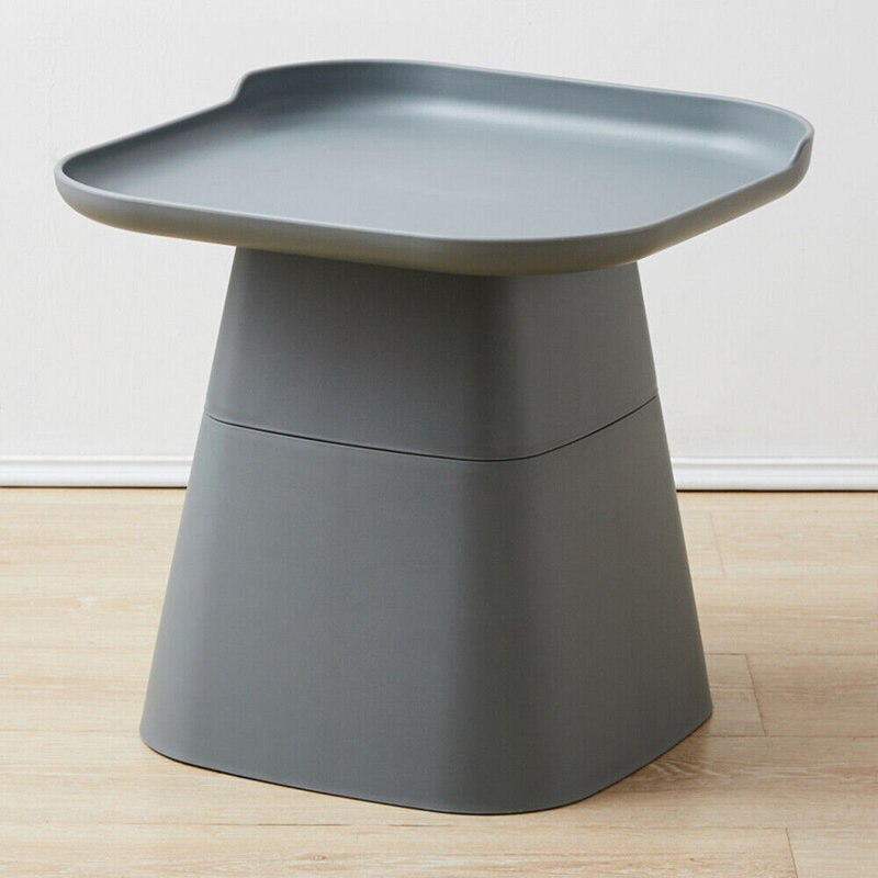 Table d'appoint carrée pour table basse moderne, Gris, H 15,7 po x l 18,9 po x P 18,9 po