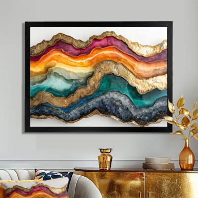 Abstract Marbled Rainbow Colours Of Life III - Landscapes Canvas Wall Decor