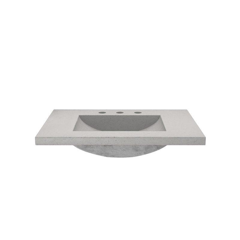 Plateau de meuble-lavabo en béton 30,5 po avec lavabo Palomar, Cendré, Centres de 8 po