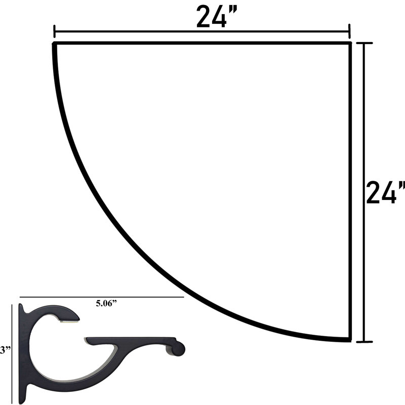 Tablette d'angle en verre, Noir