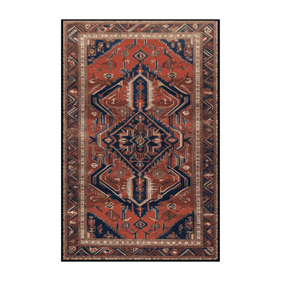Machine Washable Persian Brown Area Rug