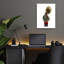 Art mural en verre épique «Band Tuba Monkey» par John Hovenstine, 12 po x 16 po