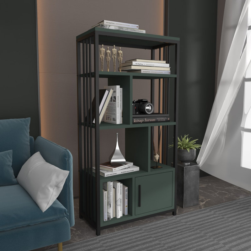 VALERO BOOKCASE, Silva Green/Black