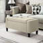Banc en polyester pour chambre à coucher et salon, 36 po, avec rangement, finition beige, 36 po, polyester beige-134089961