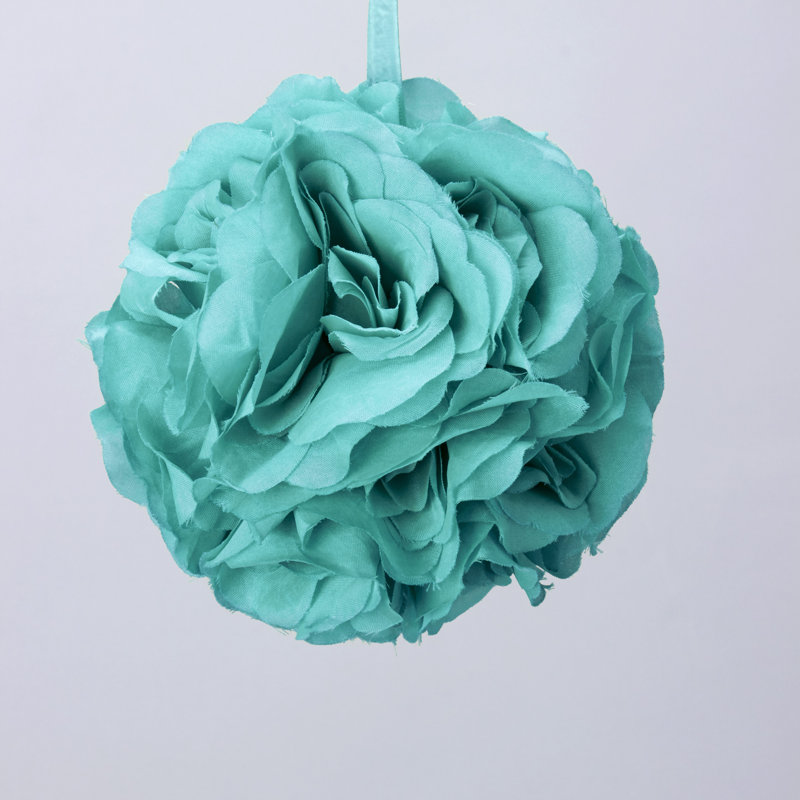Boule de fleurs de pomander, Turquoise, H 6 po x l 6 po x P 6 po