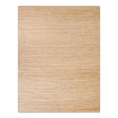 Tapis Heller noué à la main en jute Sumak écologique - 183 x 274 cm, rectangulaire, couleur ivoire | Motif contemporain | Poils longs | Fibre naturelle | Intérieur/Extérieur