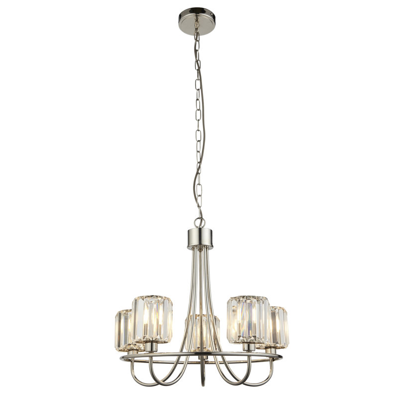 Ampelius 5 - Light Waggon Wheel Chandelier with No Secondary Or Accent Material Accents