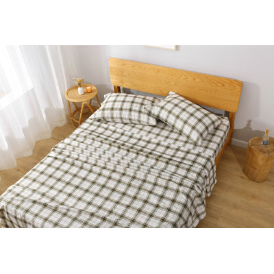 Microfiber Plaid Sheet Set
