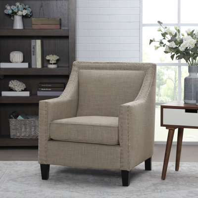 Hilga Erica Accent Armchair With Chrome Nailhead Trim