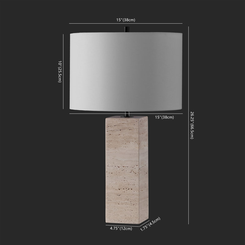 Aubray Table Lamp, Travertine