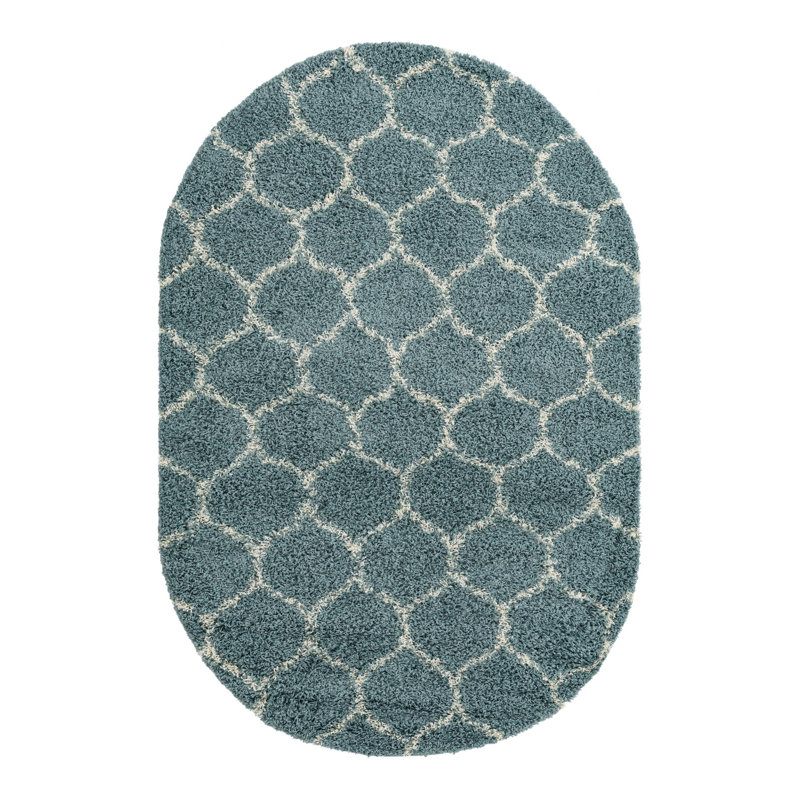 Geometric Indoor Rug, Oval 5'3" x 8'