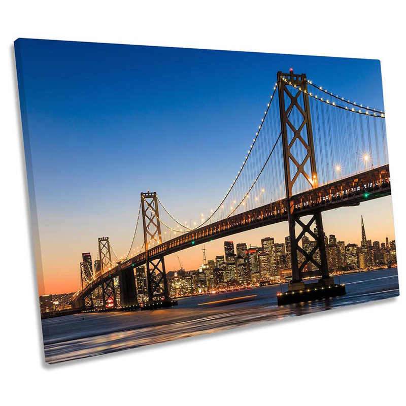 San Francisco Bay Bridge - Wrapped Canvas Print, 40.6cm H x 61cm W x 2cm D