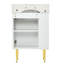 Meuble-lavabo sur pied 21,6 po avec lavabo en céramique et armoire de rangement latérale Crawley-804011127
