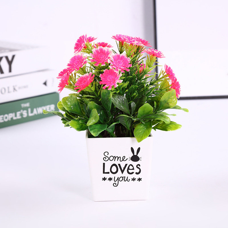 Arrangement floral de chrysanthèmes en pot, Rose
