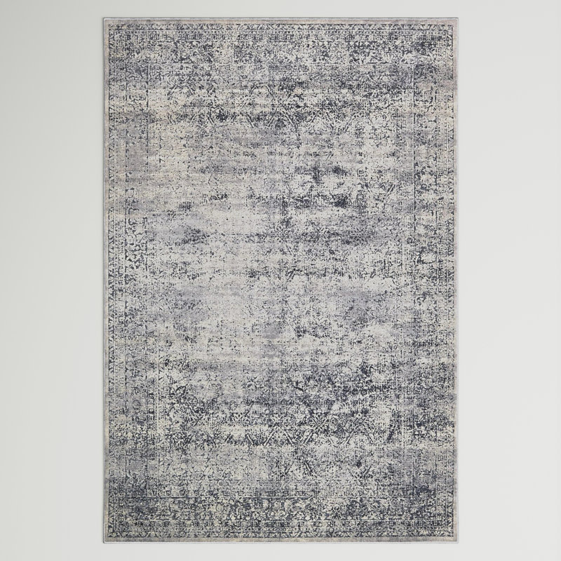 Lanett Oriental Blue/Gray Area Rug, Rectangle 10' x 14'5"