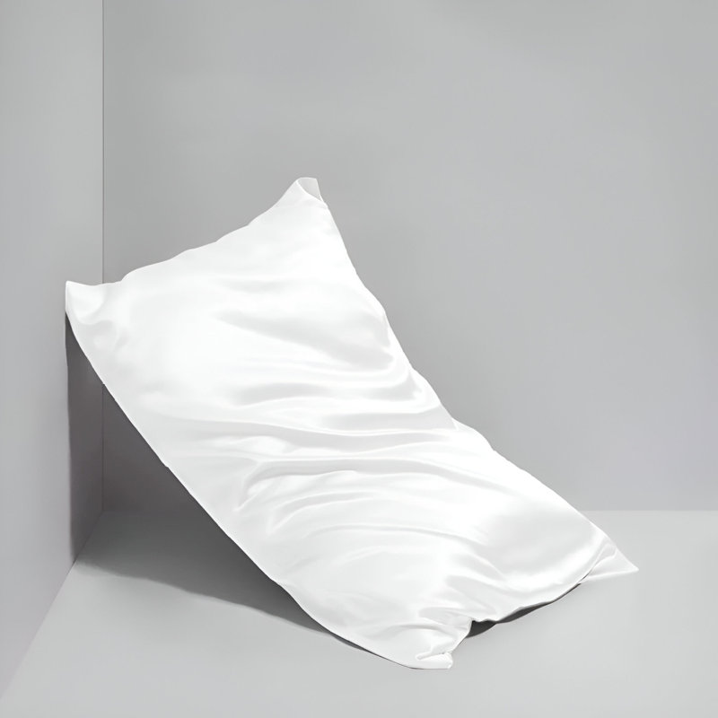 Luxury Satin Pillow Covers (Pack of 2) - Anti-Frizz, Wrinkle-Free & Easy Care, White