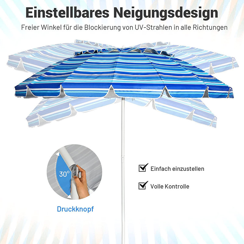 Mccray 220cm Beach Parasol