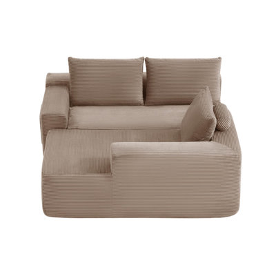 Spacious Cloud Sectionals With L-shape Chaise, Corduroy Modern Living Room Sofa