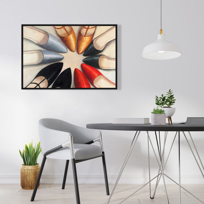 Five Pair of Women Shoes Canvas | Fashion Home Decor Art