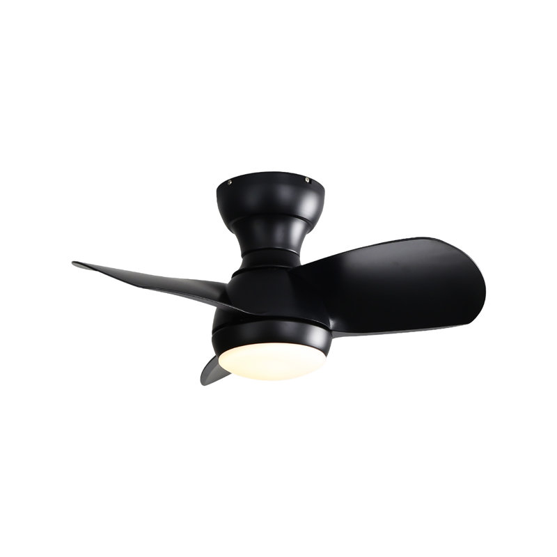 Ventilateur de plafond 23 po avec lumières DEL Kyleon, Noir, Noir
