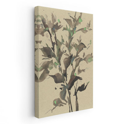 «Leaves on Taupe II», reproduction d'art sur toile