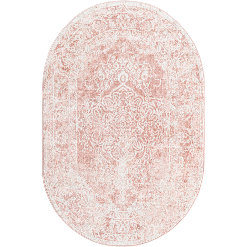 Tapis contemporain Contemporary Ostby rose, Ovale 4 pi x 6 pi