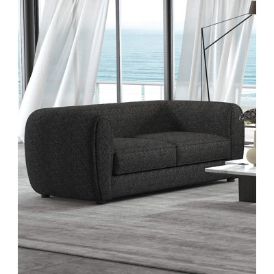 Causeuse contemporaine l 67,4 po, noir