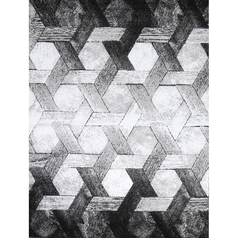 Tapis oriental transitionnel à treillis 7 x 10, Rectangle 7 pi 10 po x 9 pi 10 po