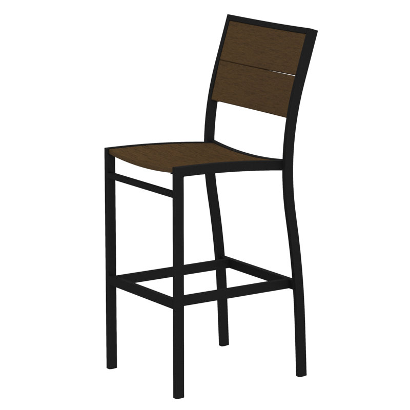 Chaise d'appoint de bar POLYWOOD Surf City, Noir texturé / Cabane