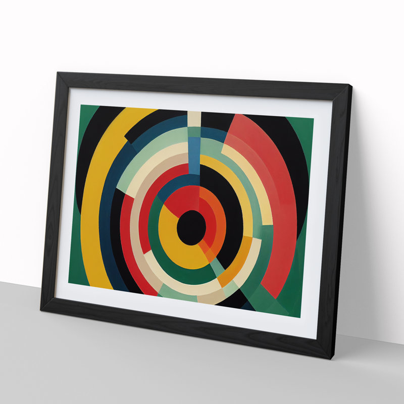 Astonishing Modern Abstract Art - Single Picture Frame Print, 46cm H x 64cm W x 2cm D, Black Framed
