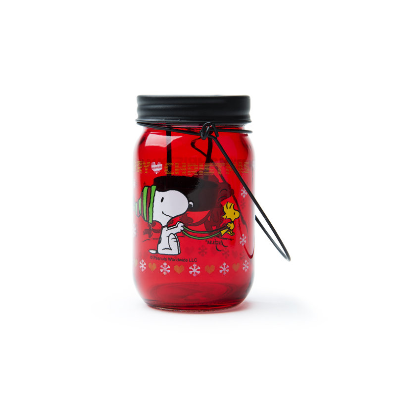 Peanuts Xmas 13Cm Glass Tabletop Lantern