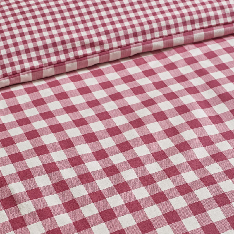 Brushed Gingham Check Reversible Duvet Cover Set, Single