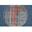 Tapis Oushak turc rond authentique: tapis de porte oriental délavé à la main brun / rouge